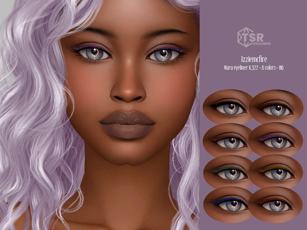 Sims 4 — IMF Maru Eyeliner N.322 by IzzieMcFire — Maru Eyeliner N.322 contains 8 colors in hq texture.