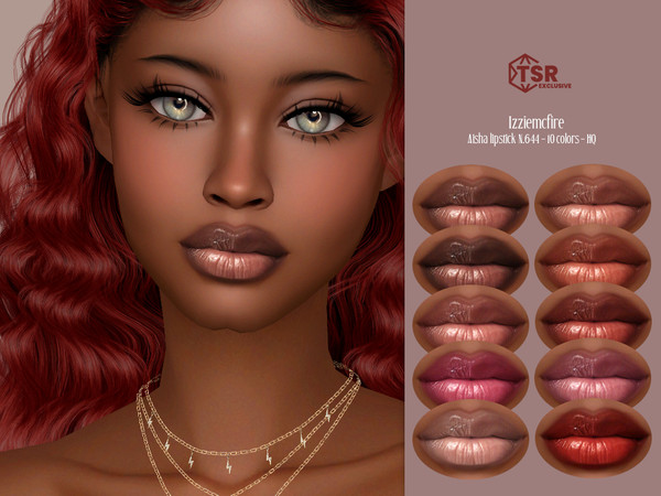 Sims 4 — IMF Aisha Lipstick N.644 by IzzieMcFire — Aisha Lipstick N.644 contains 10 colors in hq texture. Standalone item