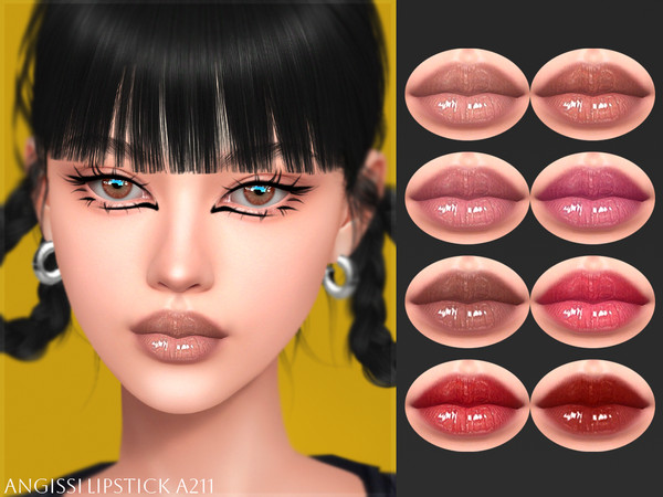 Sims 4 — Lipstick A211 by ANGISSI — PREVIEWS MADE USING HQ MOD Female