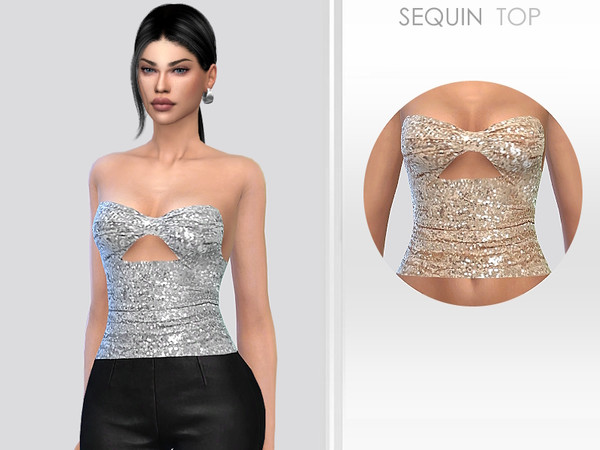 Sims 4 — Sequin Top by Puresim — Sequin top in 2 swatches