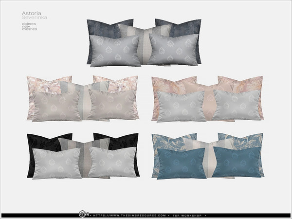 Sims 4 — Astoria - bed pillows by Severinka_ — An elegant and luxurious set of furniture and decor for the bedroom. The