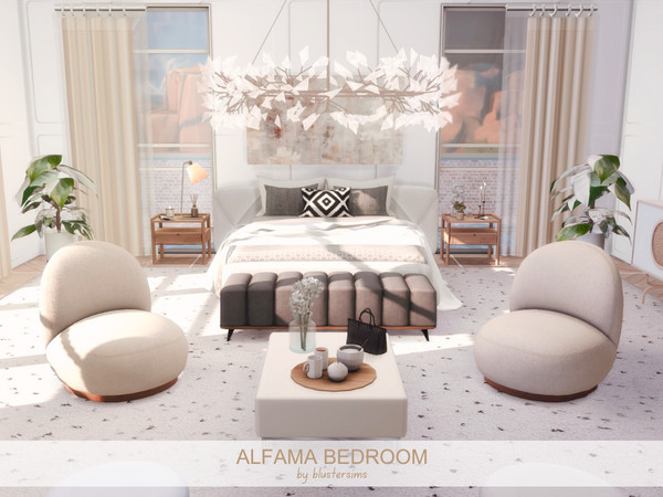 Sims 4 — Alfama Bedroom by BlusterSims — Size: 8x7
