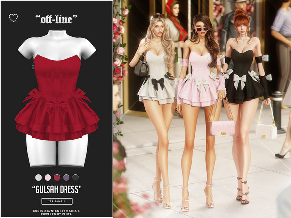 Sims 4 — Off-Line - Gulsah Dress by VentaStudio — 5 Swatches