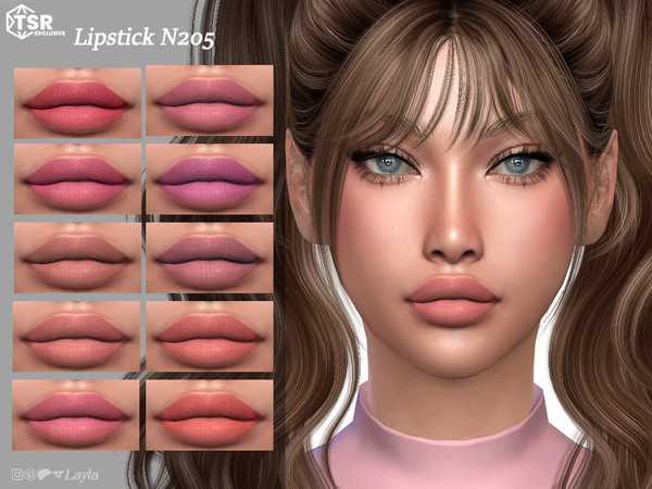 Sims 4 — Lipstick N205 by Layla — Previews were made using HQ Mod