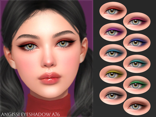 Sims 4 — Eyeshadow A76 by ANGISSI — PREVIEWS MADE USING HQ MOD 10 colors
