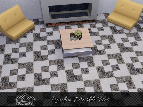 Sims 4 — Random Marble Tiles 6 by Emerald — Random marble tile the color combinations are unique and high quality.