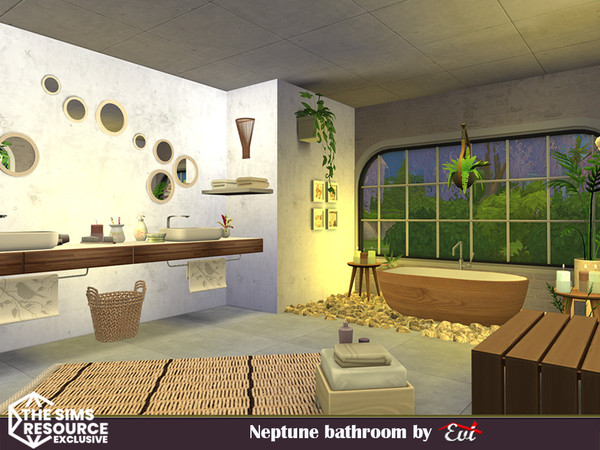 Sims 4 — Neptune bathroom by evi — A cosy bathroom for romantic moments.