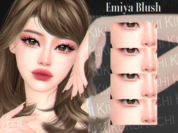 Sims 4 — Emiya Blush by Kikuruacchi — - It is suitable for Female and Male. ( Teen to Elder ) - 4 swatches - HQ