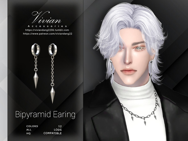 Sims 4 — VivianDang_MA_Earing_Bipyramid_L.package by VivianDang — - All new meshes