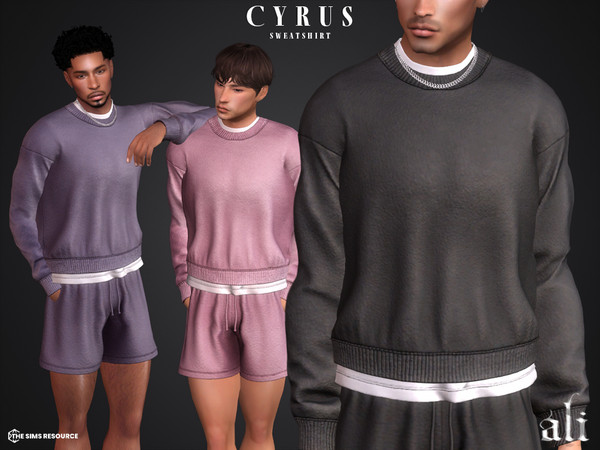 Sims 4 — CYRUS sweatshirt by ali1 — Sweatshirt over t-shirt