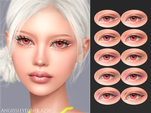 Sims 4 — Eyeliner A230 by ANGISSI — PREVIEWS MADE USING HQ MODE Makeup category