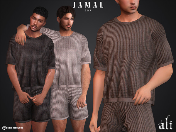 Sims 4 — JAMAL top by ali1 — Textured oversized Top
