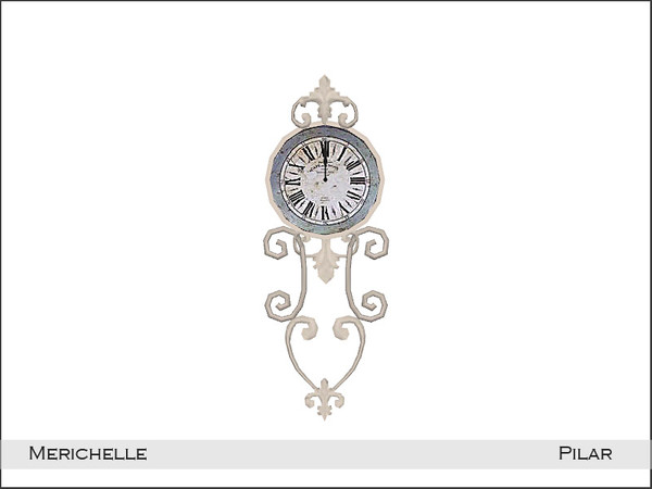 Sims 4 — Pilar Merichelle Wallclock by Pilar — Refined elegance with a shabby chic touch