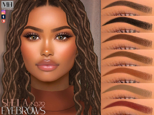 Sims 4 — [Patreon] Sheila Eyebrows N379 by MagicHand — Soft-angled brows in 13 colors - HQ Compatible.