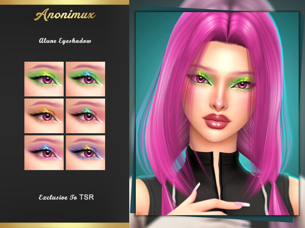 Sims 4 — Alune Eyeshadow by Anonimux_Simmer — - 6 Swatches