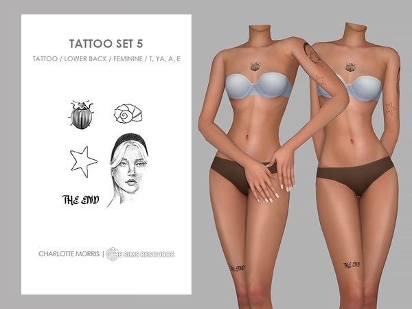 Sims 4 — Tattoo Set 5 by Charlotte_Morris — Skin Details - Tattoos