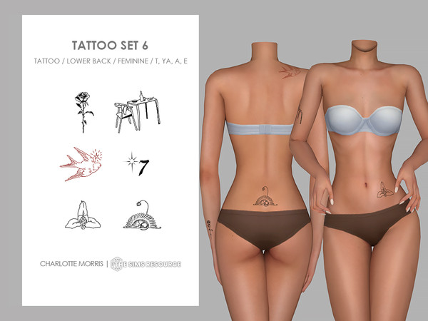 Sims 4 — Tattoo Set 6 by Charlotte_Morris — Skin Details - Tattoos