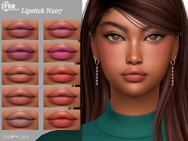 Sims 4 — Lipstick N207 by Layla — Previews were made using HQ Mod
