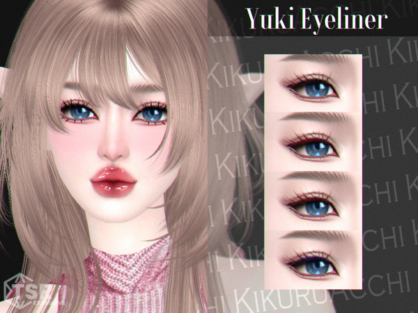 Sims 4 — Yuki Eyeliner by Kikuruacchi — - It is suitable for Female and Male. ( Teen to Elder ) - 4 swatches - HQ