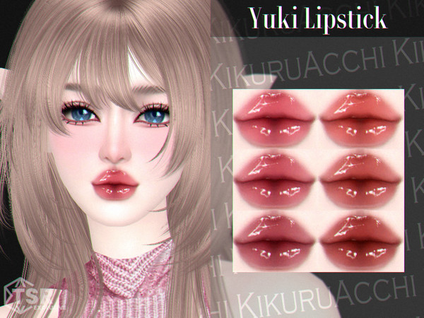 Sims 4 — Yuki Lipstick by Kikuruacchi — - It is suitable for Female and Male. ( Teen to Elder ) - 6 swatches - HQ