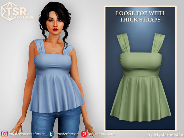 Sims 4 — Loose top with thick straps by MysteriousOo — Loose top with thick straps in 6 colors
