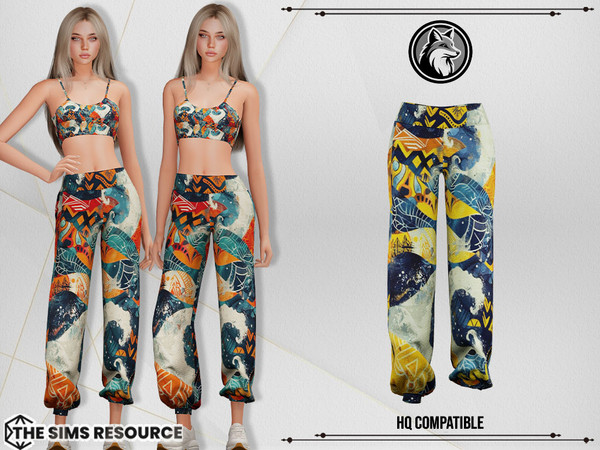 Sims 4 — Sky Set Pants by ForLima — 4 Colors