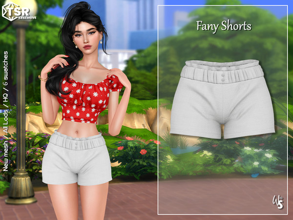 Sims 4 — Fany Shorts for woman by WisteriaSims — - FOR WOMAN - NEW MESH - TEEN TO ELDER - Clothing Bottom Category