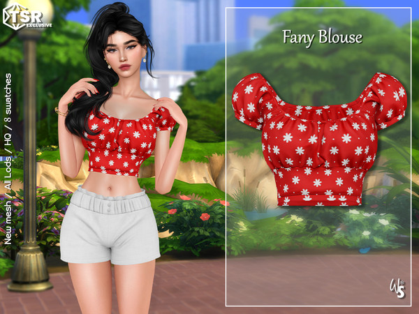 Sims 4 — Fany Blouse for woman by WisteriaSims — - FOR WOMAN - NEW MESH - TEEN TO ELDER - Clothing Top Category