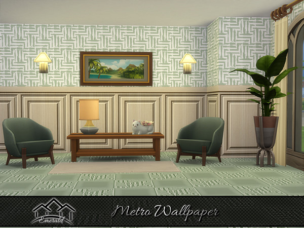 Sims 4 — Metro Wallpaper 1 by Emerald — Create a beautifully inviting warm place for your indoor rooms.
