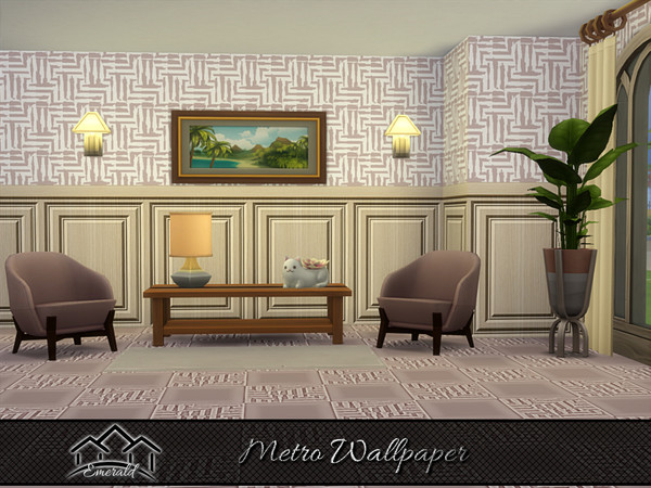 Sims 4 — Metro Wallpaper 3 by Emerald — Create a beautifully inviting warm place for your indoor rooms.