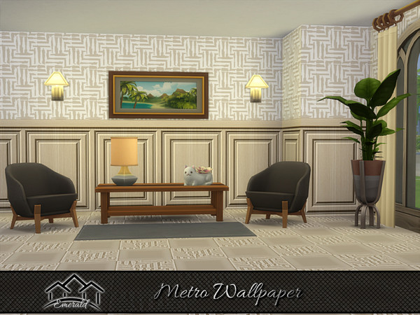 Sims 4 — Metro Wallpaper 5 by Emerald — Create a beautifully inviting warm place for your indoor rooms.