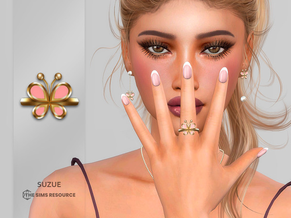Sims 4 — Butterfly Ring by Suzue — New Mesh (Suzue)