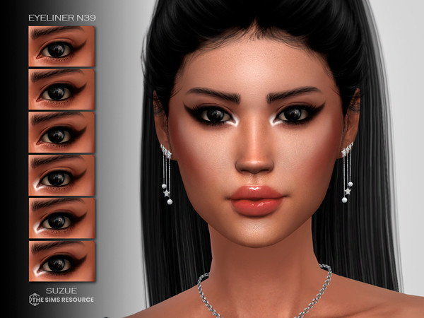 Sims 4 — Eyeliner N39 by Suzue — 6 Swatches