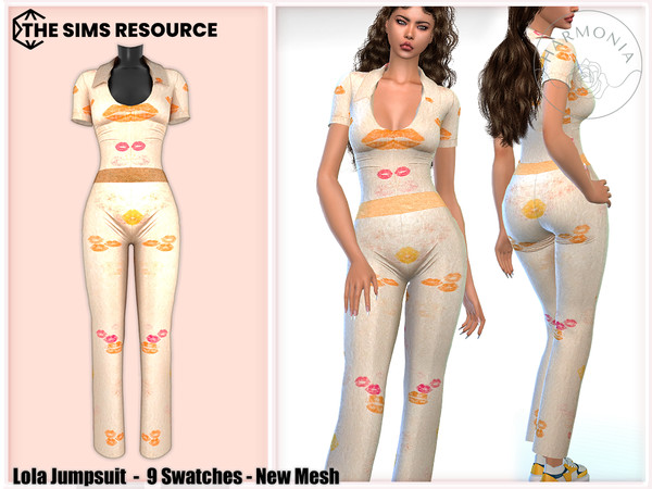 Sims 4 — Lola Jumpsuit by Harmonia — New Mesh