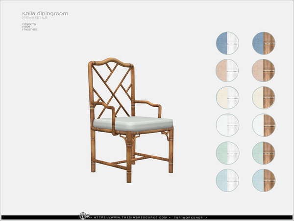 Sims 4 — Kalla - dining chair 01 by Severinka_ — A set of furniture and decor for the design of a dining room in the