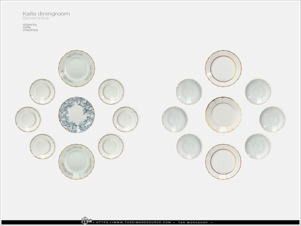 Sims 4 — Kalla - wall decor plates by Severinka_ — A set of furniture and decor for the design of a dining room in the