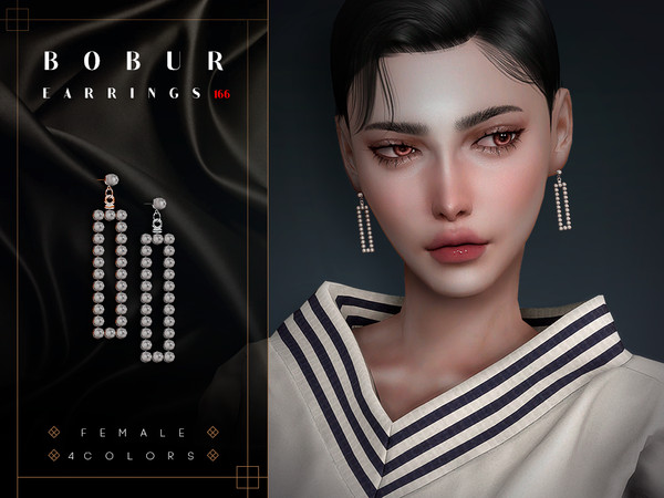 Sims 4 — Pearl Earrings by Bobur2 — Dangling earrings with pearls for female 4 colors I hope you like it