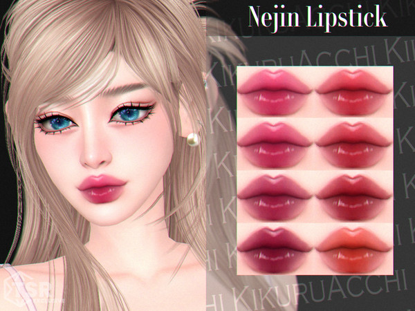 Sims 4 — Nejin Lipstick by Kikuruacchi — - It is suitable for Female and Male. ( Teen to Elder ) - 8 swatches - HQ