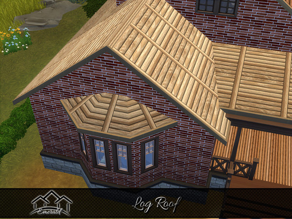 Sims 4 — Log Roof 2 by Emerald — Log roofing are energy efficient for a classic or rustic look home.