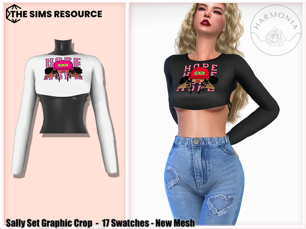 Sims 4 — Sally Graphic Crop by Harmonia — New Mesh