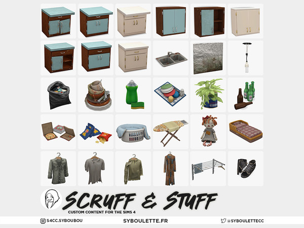 Sims 4 — Scruff & Stuff - Clean vintage counter | cheap chipped by Syboubou — Scruff and Stuff is the spiritual