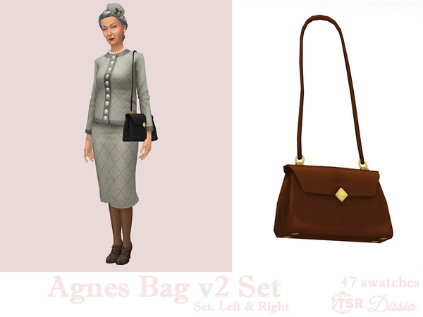 Sims 4 — Agnes Bag v2 (Right) by Dissia — Iconic famous bag that you'll get punched with when you are too romantic