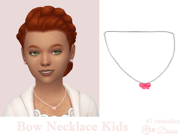 Sims 4 — Bow Necklace Kids by Dissia — Cute little bow necklace for kids