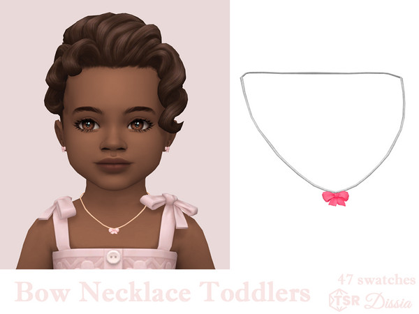 Sims 4 — Bow Necklace Toddlers by Dissia — Cute little bow necklace for toddlers
