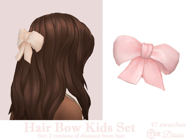 Sims 4 — Hair Bow Kids v2 by Dissia — Cute hair bow for your kids hair in 2 versions