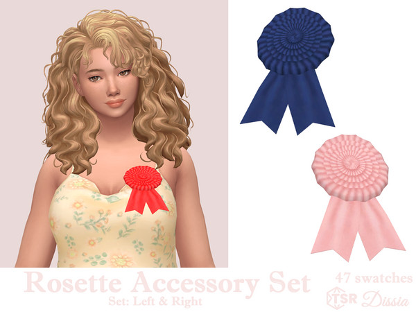 Sims 4 — Rosette Accessory (Right) by Dissia — Rosette accessory for your female sims