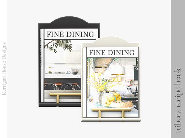 Sims 4 — Tribeca Recipe Book by kerriganhouse — Modern and minimalist kitchen decor perfect for a chic New York loft.