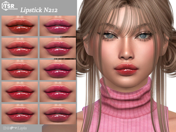 Sims 4 — Lipstick N212 by Layla — Previews were made using HQ Mod