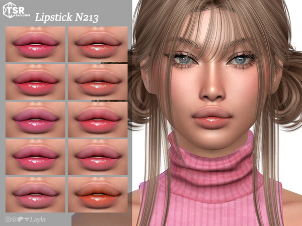 Sims 4 — Lipstick N213 by Layla — Previews were made using HQ Mod
