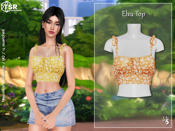 Sims 4 — Elva Top by WisteriaSims — - FOR WOMAN - NEW MESH - TEEN TO ELDER - Clothing Top Category